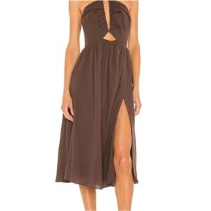 LPA Brown Strappy Adalia Midi Dress Size Medium